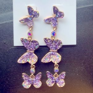 Betsey Johnson butterfly dangle earrings